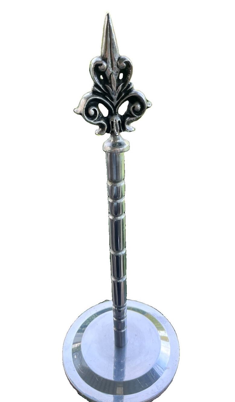 Silver Ornate Paper Towel Holder 17" Tall Heavy Elegant